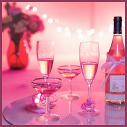 Pink champagne for the celebration