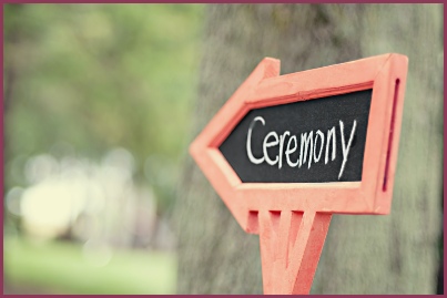 Arrow pointing to the ceremony