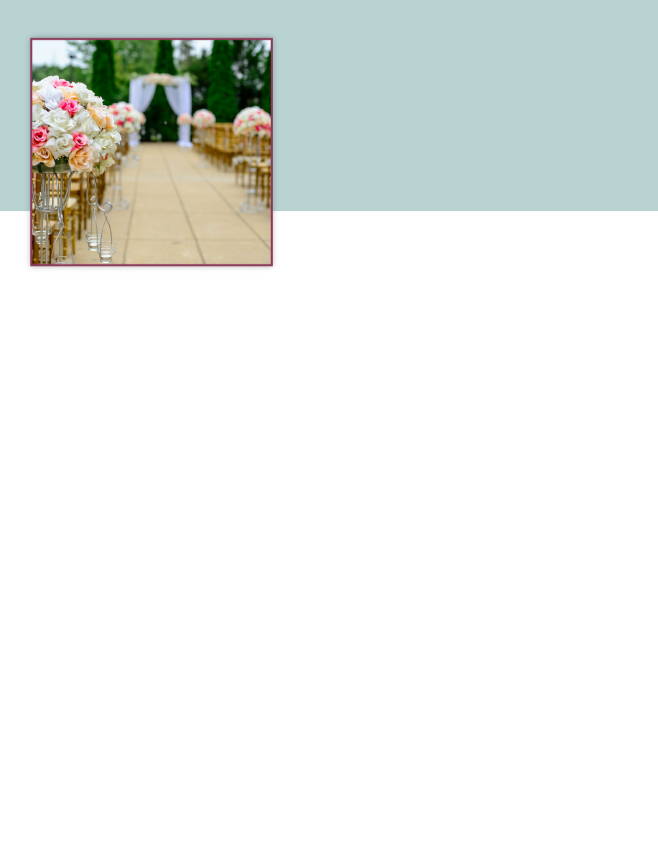 Wedding aisle with flowers